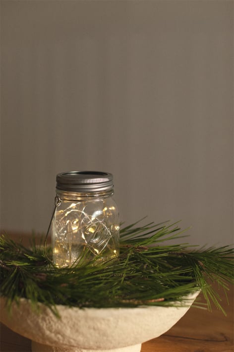 Bocal en verre solaire avec guirlande LED Zol