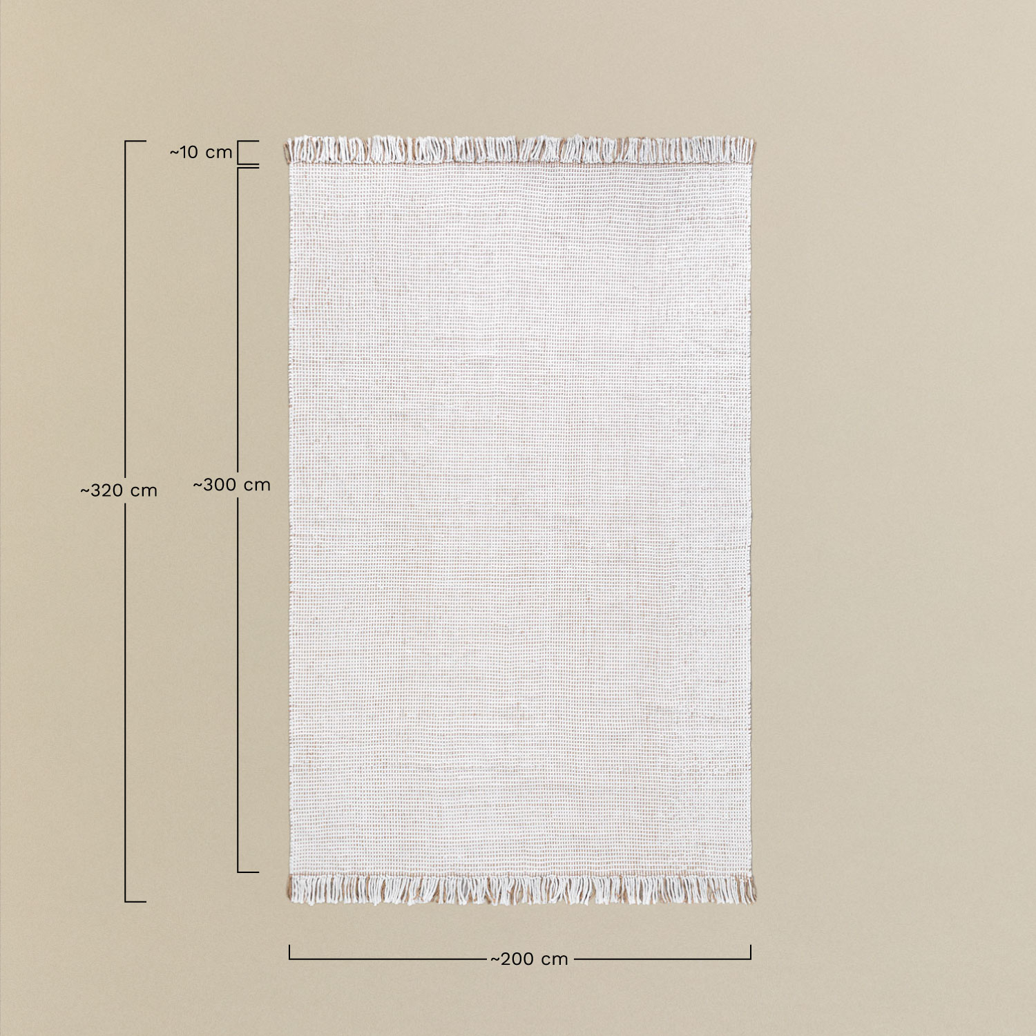 Tapis d'extérieur en jute (300x200 cm) Eilyn SKLUM Beige Crème