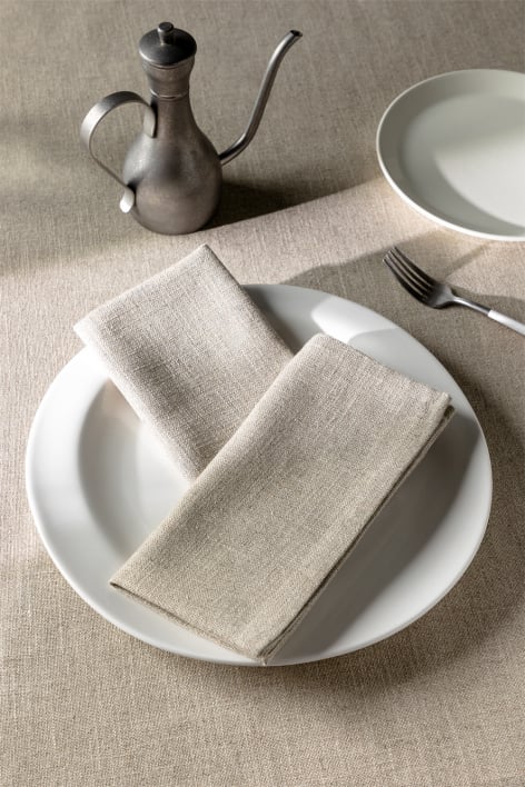 Set de 2 serviettes en lin et coton Ederne