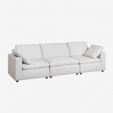 Canapé Modulaire 3 Pièces Airton Gris Glacial - Sklum