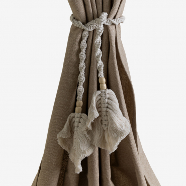 Lot De 2 Embrasses De Rideaux Sacha En Macramé Beige Crème - Sklum
