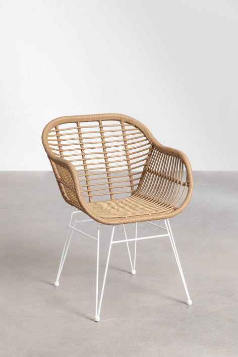 Lot de 2 chaises de jardin en osier synthétique Zole