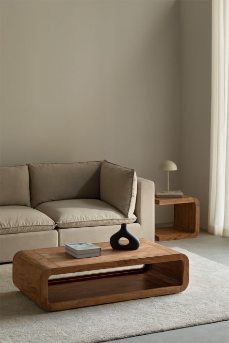 Table basse rectangulaire 120x60 cm en bois Vacry