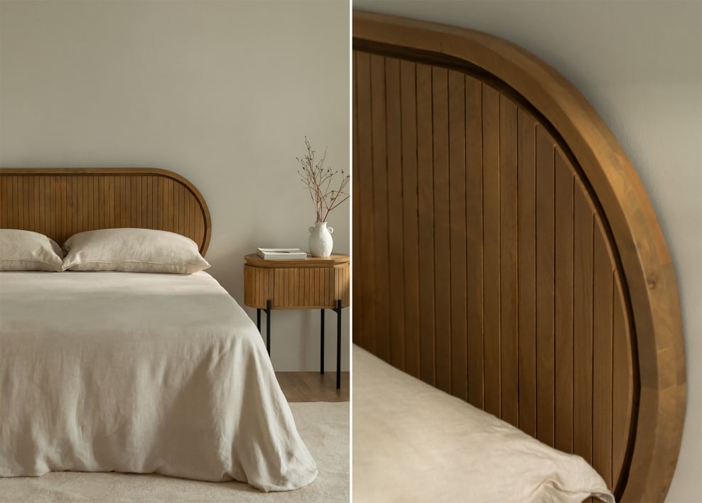 Tête de lit 150cm en bois de manguier Analis - Bois Naturel