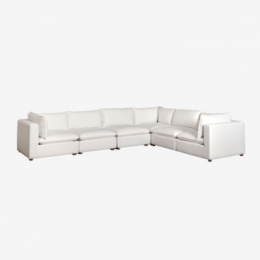 Canapé D'angle Modulaire 6 Pièces De Style Estefan Blanc - Sklum