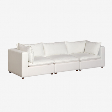 Canapé Modulaire 3 Pièces De Style Estefan Avec Accoudoirs Blanc - Sklum