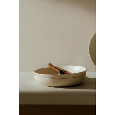 Lot de 2 Assiettes creuse en Céramique, blanc, D 21,7xh 4,7 cm Astera | Maisons du Monde
