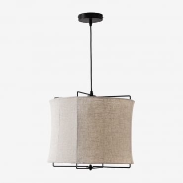 Lampe Suspendue En Lin Alfie Beige Lin - Sklum