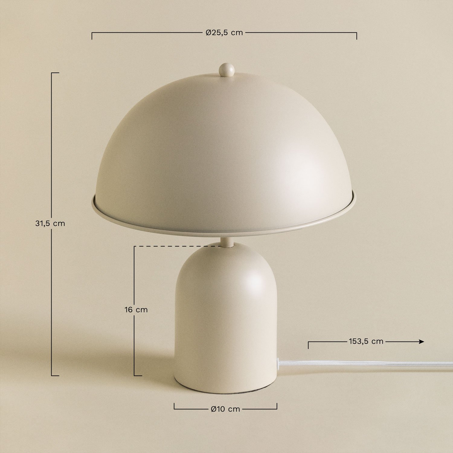 Lampe de table en métal Haile , mesures