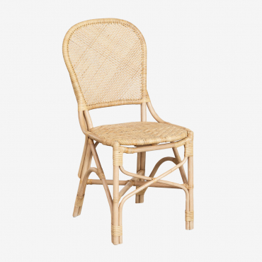 Lot De 4 Chaises De Jardin En Rotin Zariel Naturel & Sans Coussin - Sklum