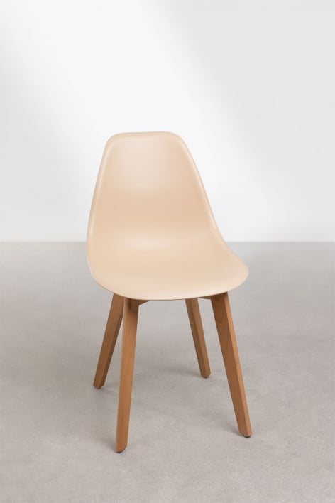 Pack de 2 chaises de salle à manger en polypropylène et bois de hêtre Scand Nordic - Brun Blé