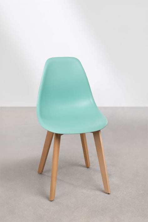 Pack de 4 chaises de salle à manger en polypropylène et bois de hêtre Scand Nordic - Vert Jade