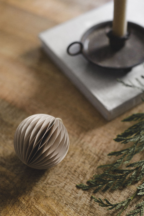Pack de 6 boules de Noël en papier nid d'abeille Elsa