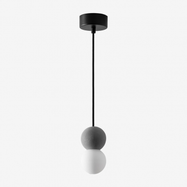 Plafonnier En Ciment Avec Boule En Verre Bublik Gris Anthracite - Sklum