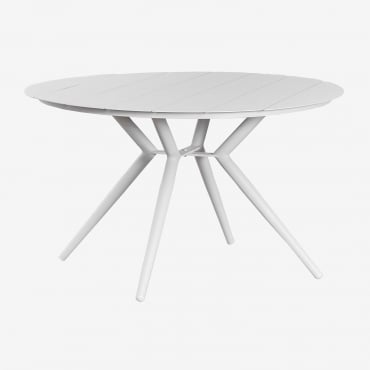 Table De Salle À Manger Ronde En Aluminium Valerie Vert Olive Intense & Ø125 Cm - Sklum