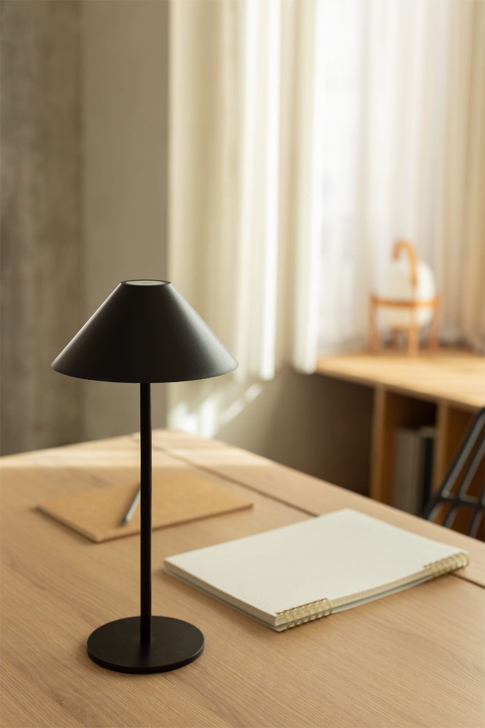 Lampe de table sans fil rechargeable, lampe de bureau LED en métal