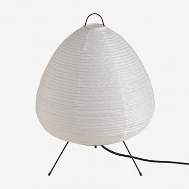 Lampe De Table En Papier De Riz (↑44 Cm) Gogian Blanc - Sklum