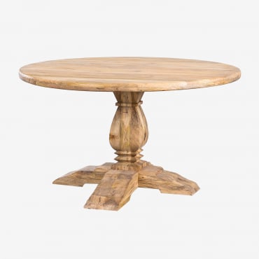 Table De Salle À Manger Ronde En Manguier Rusbby Ø140 Cm - Sklum
