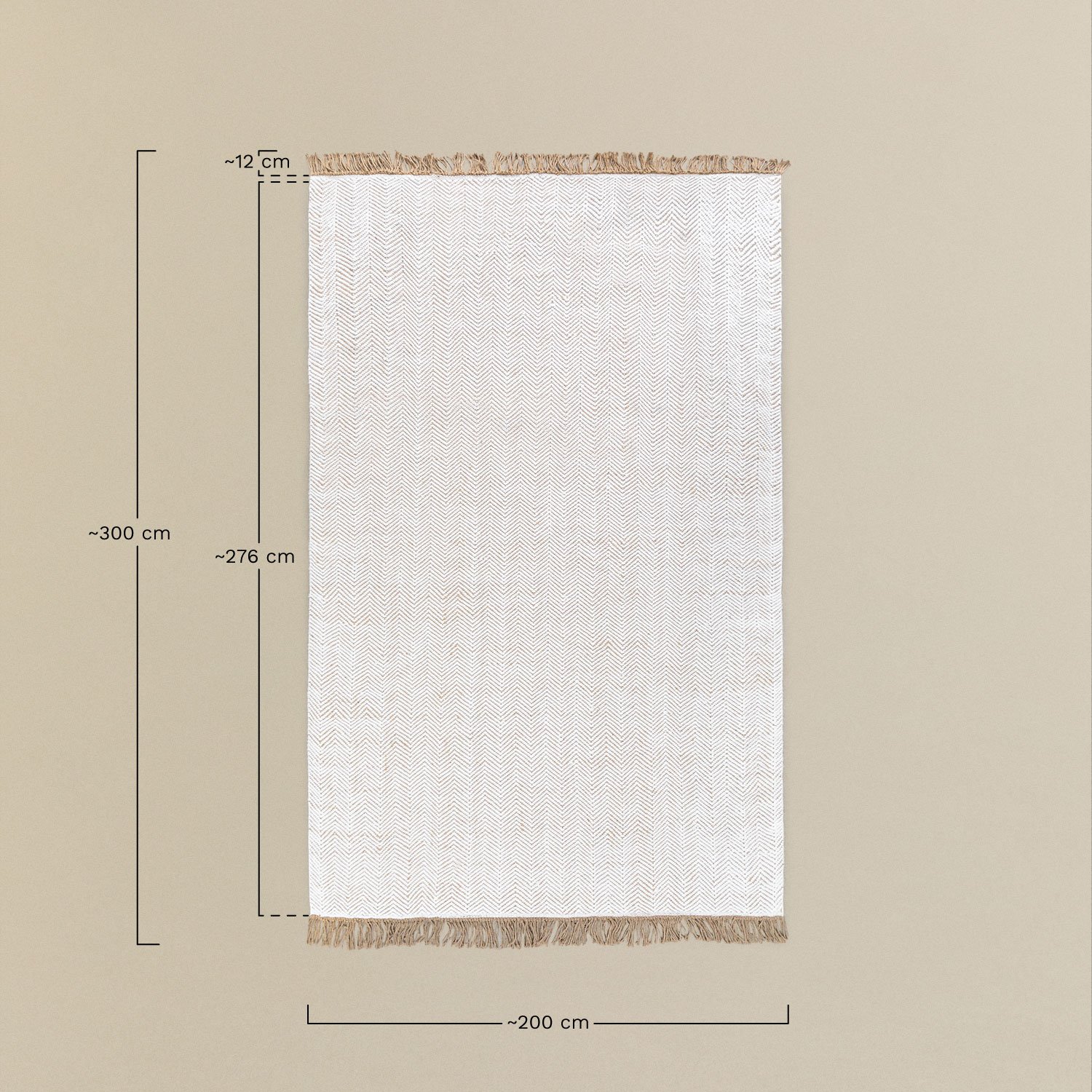 Tapis d'extérieur en jute (300x200 cm) Eilyn SKLUM Beige Crème