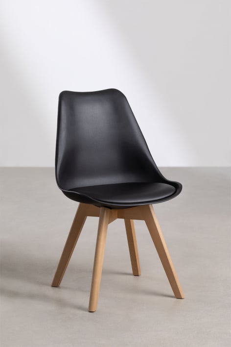 Pack de 2 chaises de salle à manger nordiques - Noir
