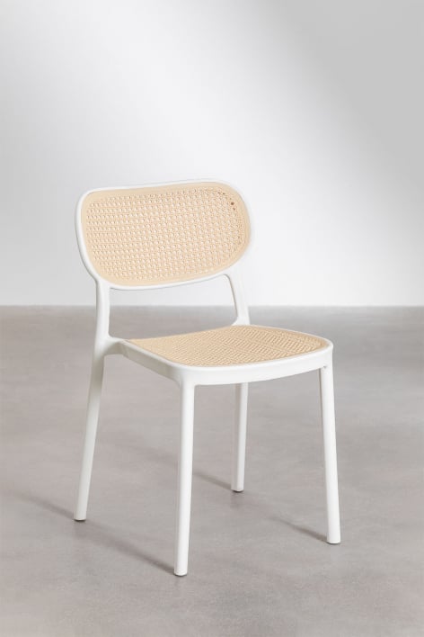 Pack de 4 chaises de jardin empilables en polypropylène Omara - Blanc Gardenia