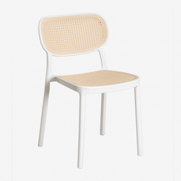 Chaise De Salle À Manger Empilable Omara Blanc Gardenia - Sklum