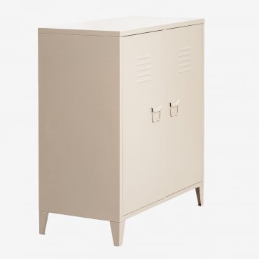 Buffet Casier 2 Portes En Acier Pohpli Tapioca Beige - Sklum