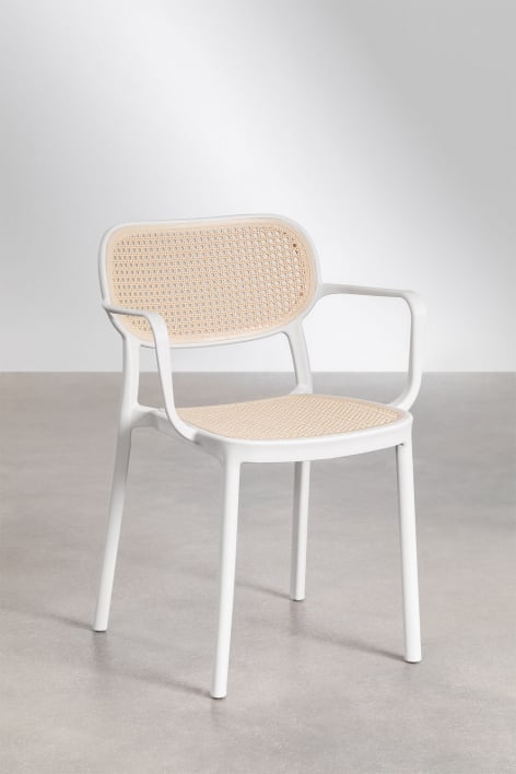 Pack de 2 chaises de jardin empilables avec accoudoirs en polypropylène Omara