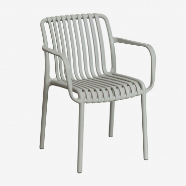 Lot De 2 Chaises De Jardin Wendell En Polypropylène Avec Accoudoirs Vert Kaki - Sklum