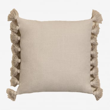 Coussin Carré En Coton (45x45 Cm) Monsey Beige Lin - Sklum