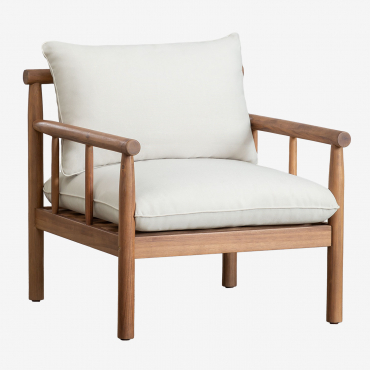 Fauteuil De Jardin En Bois D'acacia Melvin Brun Acacia - Sklum