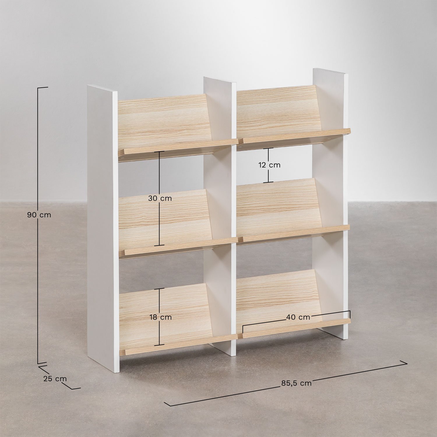 Bibliothèque double Broby, mesures