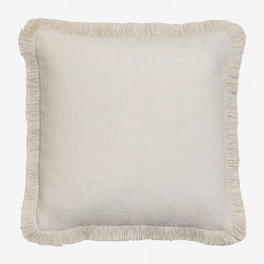 Coussin Carré En Coton (45x45 Cm) Kirwen Blanc - Sklum