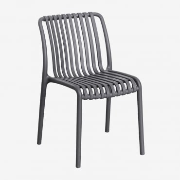 Pack De 4 Chaises De Jardin Empilables En Polypropylène Wendell Gris Graphite - Sklum