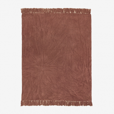 Couverture À Carreaux Chenille Tirset Cèdre Rouge - Sklum