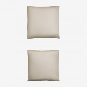 Lot De 2 Taies D'oreiller En Satin Sampras 300 Fils Beige Nude & 60 X 60 Cm - Sklum