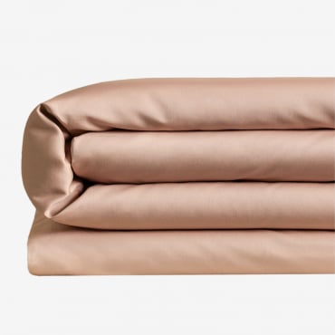 Housse De Couette En Satin 300 Fils Sampras Orange Npisette & Lit 135/140cm (220 X 220 Cm) - Sklum