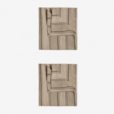 Lot De 2 Serviettes En Lin Et Coton Darby Couleurs Naturelles - Sklum