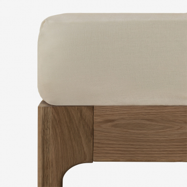 Drap Bas En Lin Sorana 160g/m2 Beige Semoline & Lit 135/140cm (140 X 200 X 40 Cm) - Sklum