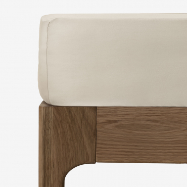 Drap-housse En Satin 300 Fils Sampras Beige Nude & Lit 160cm (160 X 200 X 40 Cm) - Sklum