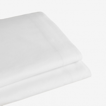 Drap Plat En Percale De Coton 180 Fils Lesia Blanc & Lit 135/140cm (210 X 280 Cm) - Sklum