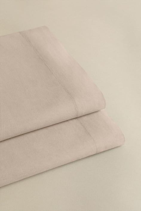 Drap plat en percale de coton 180 fils Lesia