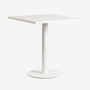 Table De Jardin Carrée 70x70 Cm En Métal Mizzi Blanc Gardenia - Sklum