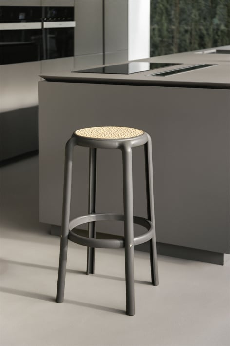 Tabouret haut 75 cm en polypropylène gris graphite Omara - Gris Graphite
