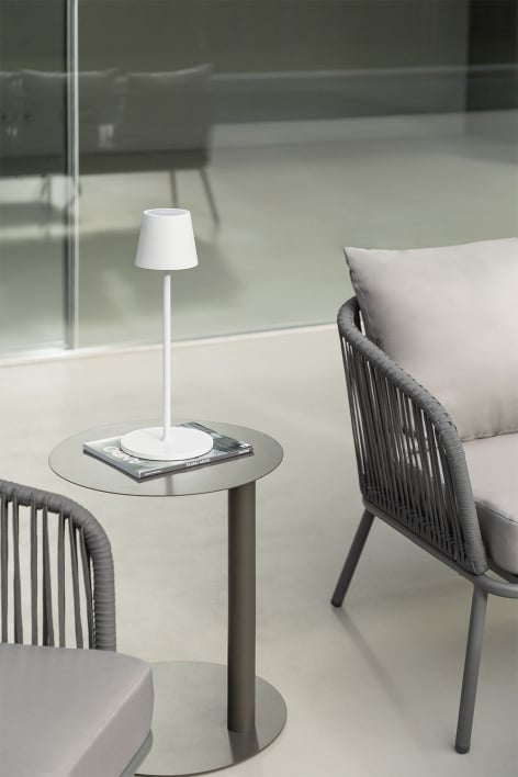 Table d'appoint de jardin ronde Ø40 cm en acier Yannik