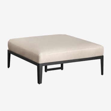 Pouf De Jardin En Aluminium Et Acier Taranis Tissu Beige Crème - Sklum