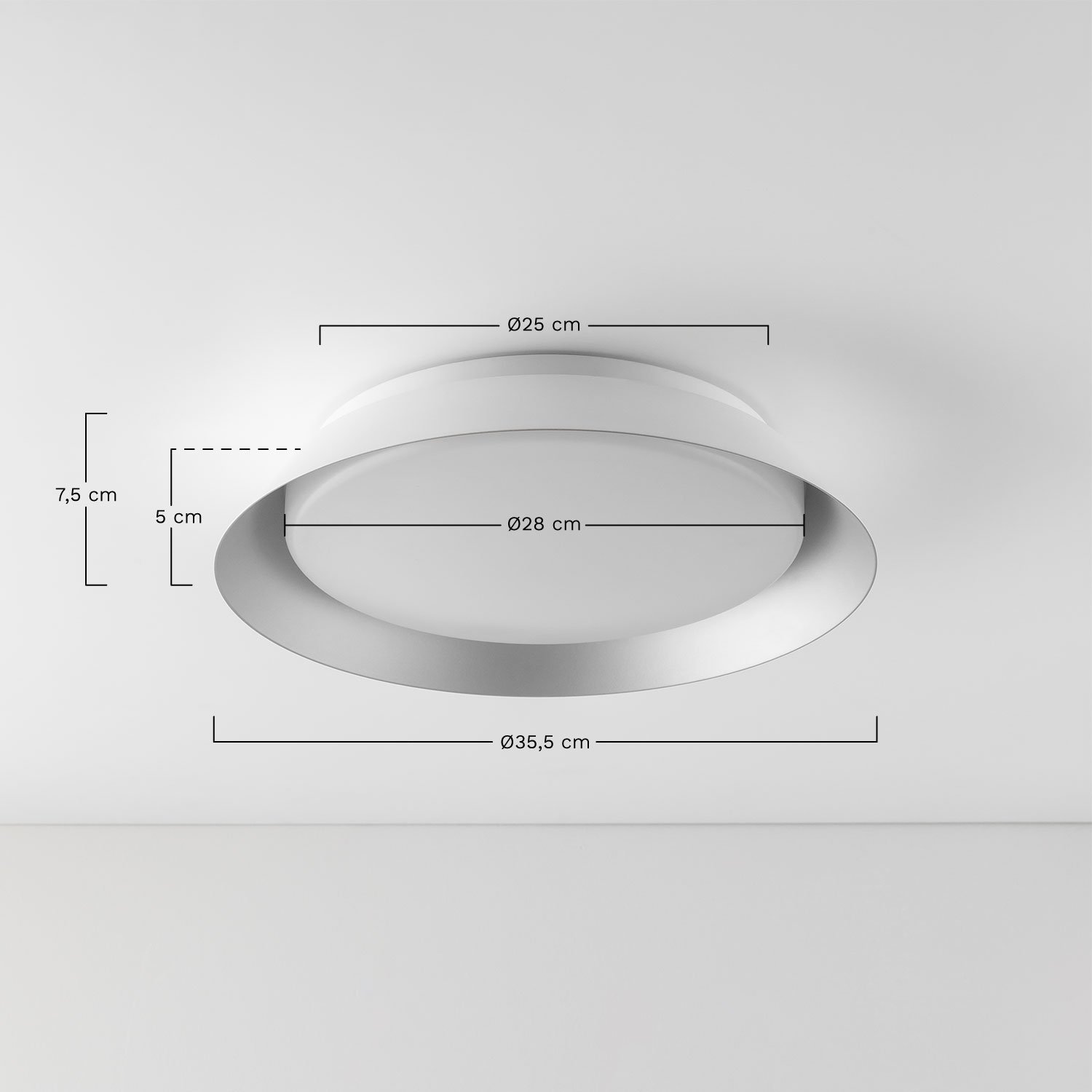 Plafonnier LED en méthacrylate et métal Dreville , mesures