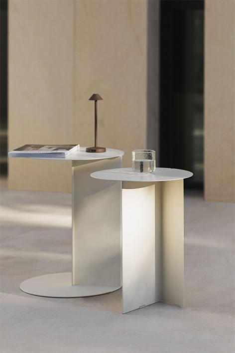 Table d'appoint de jardin ronde en acier Gromit