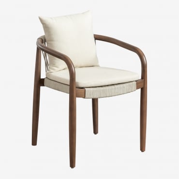 Chaise De Salle À Manger Avec Accoudoirs En Bois D'acacia Giulia Brun Acacia Foncé - Sklum