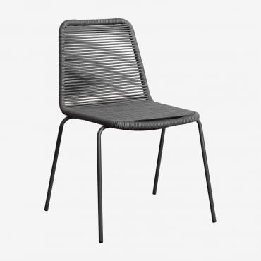 Chaise De Salle À Manger Empilable Mileyd Gris Graphite - Sklum